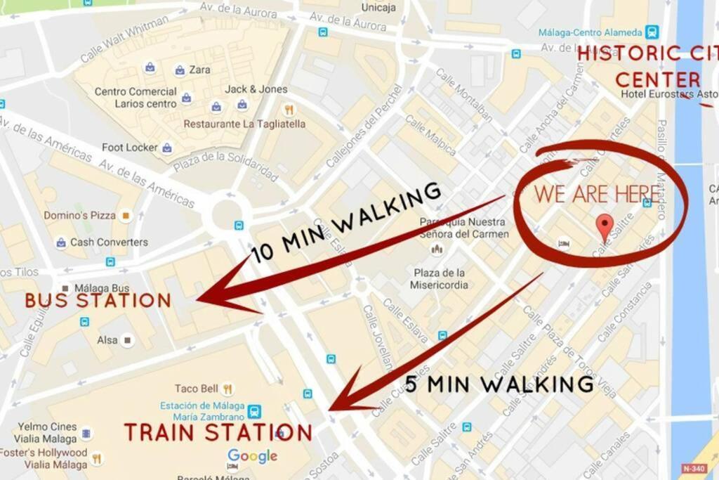 Апартаменты Tgh/ Malaga Centro Con Parking Экстерьер фото